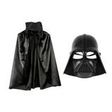 Bisepetim Çocuk Boy Yıldız Savaşları Darth Vadet Maskesi ve Siyah 90 cm Pelerin Seti