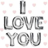 Bisepetim I Love You Folyo Gümüş 35 cm Balon