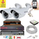 Bises 2 li Yapay Zeka Destekli 5 MP 1940P Görüntü POE Bağlantılı 48 Ir Led Gece Görüş IP Kamera Seti 748POE