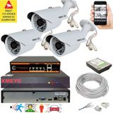 Bises 3 Lü Yapay Zeka Destekli 5 Mp 1940P Görüntü Poe Bağlantılı 48 Ir LED Gece Görüş Ip Kamera Seti 748POE - Beyaz