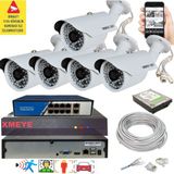 Bises 5 Li Yapay Zeka Destekli 5 Mp 1940P Görüntü Poe Bağlantılı 48 Ir LED Gece Görüş Ip Kamera Seti 748POE - Beyaz