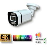 Bises 5 Megapiksel Görüntü Poe Bağlantılı ve Sesli 6 Warm LED Gece Renkli Ip Güvenlik Kamerası 4386WS - Beyaz