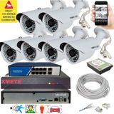 Bises 6 Lı Yapay Zeka Destekli 5 Mp 1940P Görüntü Poe Bağlantılı 48 Ir LED Gece Görüş Ip Kamera Seti 748POE - Beyaz