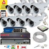 Bises 8 Li Yapay Zeka Destekli 5 Mp 1940P Görüntü Poe Bağlantılı 48 Ir LED Gece Görüş Ip Kamera Seti 748POE - Beyaz