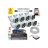 BİSES 8 li Yapay Zeka Destekli 5 MP Görüntü POE li Sesli 6 Warm Led Gece Renkli IP Kamera Seti 4386WS