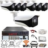Bises BS 3004 7 Kameralı 1080p Araç Yüz ve İnsan Tanımalı Hareket Algılayan 5 mp Lens Metal Kasa Güvenlik Kamerası Seti
