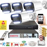 Bises BS 3312W Hareket Algılamalı 5 MP Lens 12 Warm Led Gece Renkli Gösteren Güvenlik Kamerası Seti - 4 Kameralı