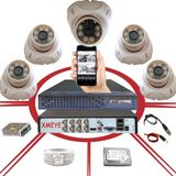 Bises D236-SK6 Hareket Algılamalı 5 MP Sony Lens 1080p 6 Süper King LED Plastik Kasa Güvenlik Kamerası Seti - 5 Kameralı