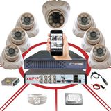 Bises D236-SK6 Hareket Algılamalı 5 MP Sony Lens 1080p 6 Süper King LED Plastik Kasa Güvenlik Kamerası Seti - 7 Kameralı