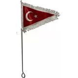 Bisiklet Bayrağı Üçgen Püsküllü 45Cm