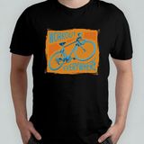 Bisiklet Bicycle Biker Bisikletçi Unisex %100 Pamuklu Bisiklet Yaka T-Shirt Model 2 - Siyah - XL