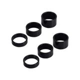 Bisiklet Furş Spacer 6'lı Paket 3/5/8/10/15/20mm Siyah Furş Takımı Yüzüğü Gidon Siyah