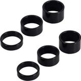 Bisiklet Furş Spacer 6'Lı Paket (3/5/8/10/15/20Mm) Siyah Furş Takımı Yüzüğü Gidon