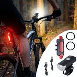 Bisiklet Işık Seti – Usb Şarjlı Led Ön Far + Arka Stop Lambası, Su Geçirmez Bisiklet Aydınlatma Seti (5067)