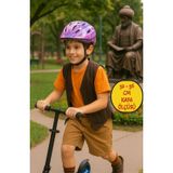 Bisiklet Kaykay Paten Scooter Için Koruyucu Kask - Mor Desenli (52 - 56 cm Kafa Çevresine Uygun)