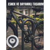 Bisiklet Kilidi 12 Mm Kalın Çelik Halat 80 Cm Anahtarlı Güvenlik Kilidi 2 Anahtarlı Pvc Kaplamalı