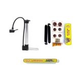 Bisiklet Kısa Alüminyum Pompa 32 Cm + Lastik Tamir Mini Yama Seti Sarı - Siyah
