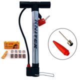 Bisiklet Motosiklet Pompa Lastik Hava Şişirme Pompası + 48 Yama Top Iğnesi + Bot Şişirme Aparatı