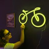 Bisiklet Neon Tabela - Neon LED Metal Duvar Sanatı, Ev veya Garaj için Modern Bisiklet Temalı Dekor (Uzaktan Kumandasız)
