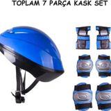 Bisiklet Scooter Kaykay İçin Kask Dizlik Dirseklik Koruyucu Set TAM 7 Parça