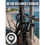 Bisiklet Ve Scooter Kilidi 12 Mm Çelik Halat 80 Cm Anahtarlı Kilit Pvc Koruyucu Kaplama 2 Anahtarlı Güvenlik Sistemi