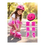 Bisiklet veya Kaykay Paten İçin - Çocuk Kaskı Ve Dizlik Set PEMPE/PEMBE FRTXMLtosbai159150014184106