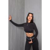 Bisiklet Yaka Basic Siyah Bluz