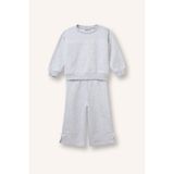 Bisiklet Yaka Basic Sweatshirt Esnek Belli Eşofman Altı 2'li Takım Kız Bebek