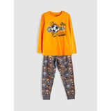 Bisiklet Yaka Erkek Çocuk Pijama Takımı (W5) - 4 - 5 Yaş - Orange