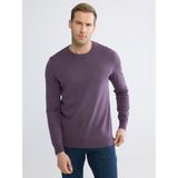 Bisiklet Yaka Erkek Triko Kazak - Mürdüm - 3XL