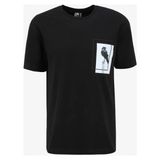 Bisiklet Yaka Göğsü Baskılı %100 Pamuk Oversize Erkek T-Shirt - Siyah
