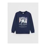 Bisiklet Yaka Nostaljik Maymun Baskılı Uzun Kollu Erkek Çocuk Sweatshirt