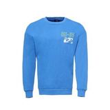 Bisiklet Yaka Ön Ve Arka Baskılı Erkek Mavi Sweatshirt - Wessi