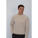 Bisiklet Yaka Selanik Örgü Relaxed Fit Erkek Triko Kazak | Ventov Bej - Xl - 002 - Bej