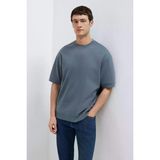 BİSİKLET YAKA TİŞÖRT Koyu Deniz Mavi Erkek T-Shirt M0611614-80776