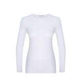 Bisiklet Yaka Uzun Kol Basic Viscon Badi (Beyaz, XL)