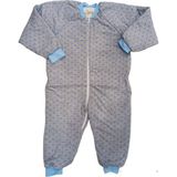 Bisiklet Yaka Uzun Kollu 2.5 Tog Cocuk Uyku Tulumu 7-8-9-10 Yaş - Gri - Mavi - 8 - 9 Yaş