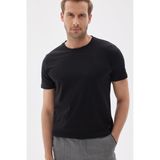 Bisiklet Yaka%100 Pamuk Slim Fit Erkek Siyah Basic Tişört