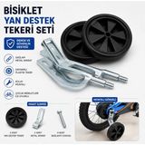 Bisiklet Yan Destek Tekeri Seti – Çocuk Bisikletleri Için Denge ve Güvenlik - Siyah