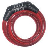 Bisiklet Zhonglı 12X1000 mm Hasgül Şifreli Kilit Kırmızı