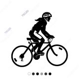 Bisikleti İlen Hafta Sonu Gezen Kadın Sticker 17cm