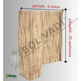 Bişkin 75 Cm X 300 Cm Afyonkarahisardan Misina Ipli Doğal Bambu Kamış Çit Bahçe Çiti Hasır Çit Gölgelik - 75 x 300 cm