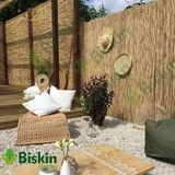 Bişkin Doğal Kamış Hasır Çit 1m x 4m Doğal Bambu -Bahçe Çiti - Gölgelik Hasır -Tavan Dekorasyon - 1x4