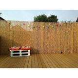 Bişkin Reed Fence Uv.Misina Ip Örgülü Doğal Kamış Çit Balkon Çiti Hasır Bambu Çit Bahçe Çiti Ve Gölgelik Dekor - 1metre x 1 metre