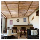 Bişkin Reed Fence Uv.Misina Ip Örgülü Doğal Kamış Çit Balkon Çiti Hasır Bambu Çit Bahçe Çiti Ve Gölgelik Dekor - 1metre x 4 metre