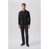 Bisse Bisse Studio Erkek Uzun Kollu Çift Cepli Oduncu Gömlek Siyah BSGMFLN252140_D99 - 2XL