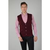 Bisse Bordo Regular Fit Yün Triko Yelek