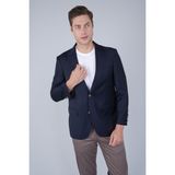Bisse Comfort Fit Lacivert Dokuma Mono Yaka Çift Yırtmaçlı 4 Drop Yün Blazer Erkek Ceket PCK24KNOS002_C39 - 48