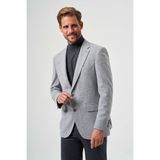 Bisse Comfort Fit Mono Yaka 6 Drop Gri Erkek Yün Ceket PCK23K23201_D55 - 56