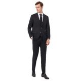Bisse Comfort Fit Mono Yaka Drop 6 Çift Yırtmaçlı Siyah Erkek Yün Takım Elbise PTK23YNOS001_D99